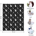 thumbnail image 4 of Black White Cat Moon Star Pattern Blanket,Comfortable Soft Flannel Throw Blanket,All Season,Warm Lightweight Blankets for Sofa Bed Couch Living Room Chair,30"x40", 4 of 4