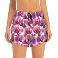 thumbnail image 4 of Lsque Orchids Flowers Printed Women's Running Shorts with Liner Pockets,Elastic Quick Dry Workout Athletic Gym Yoga Shorts,Womens High Waist Shorts-, 4 of 9