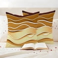 thumbnail image 3 of Coastal Yellow Outdoor Waterproof Pillow Covers, Ombre Ocean Wave Stripes Brown Beach Sand Decorative Square Throw Pillowcase Sofa Cushion Sham for Patio/Couch/Chair, 20"x20" 2 Pack, 3 of 8