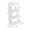 thumbnail image 3 of Giantex 4 Tier Floor Standing Bookcase, Ladder Bookshelf for Small Space, Narrow Display Rack, White, 3 of 7