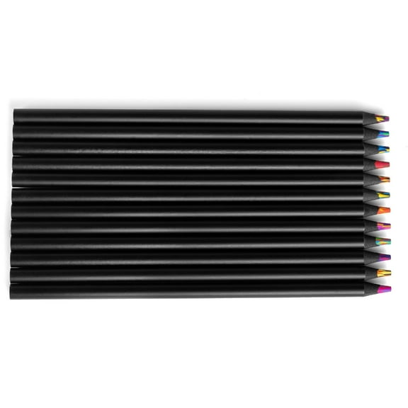 12Pcs Rainbow Colored Pencils Multicoloured Pencil Wood Colouring Pencils Art Supplies For Artist Kid Drawing Sketching