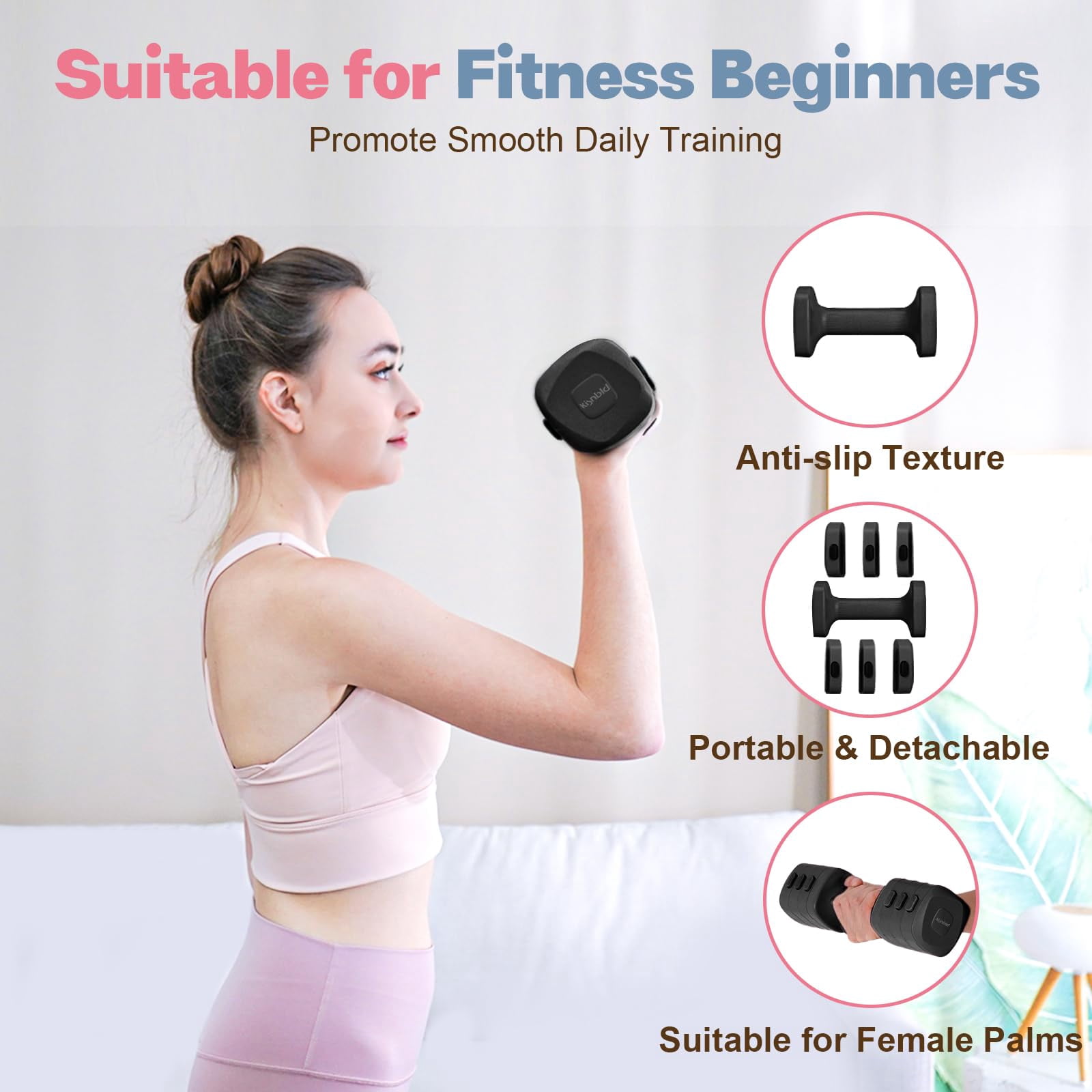 Adjustable Dumbbell Set Of 2  4 In 1 Free Weights Dumbbells For Women With Fast Adjustment Each 2lb 3lb 4lb 5lb Hand Home Gym & Outdoor Exercise