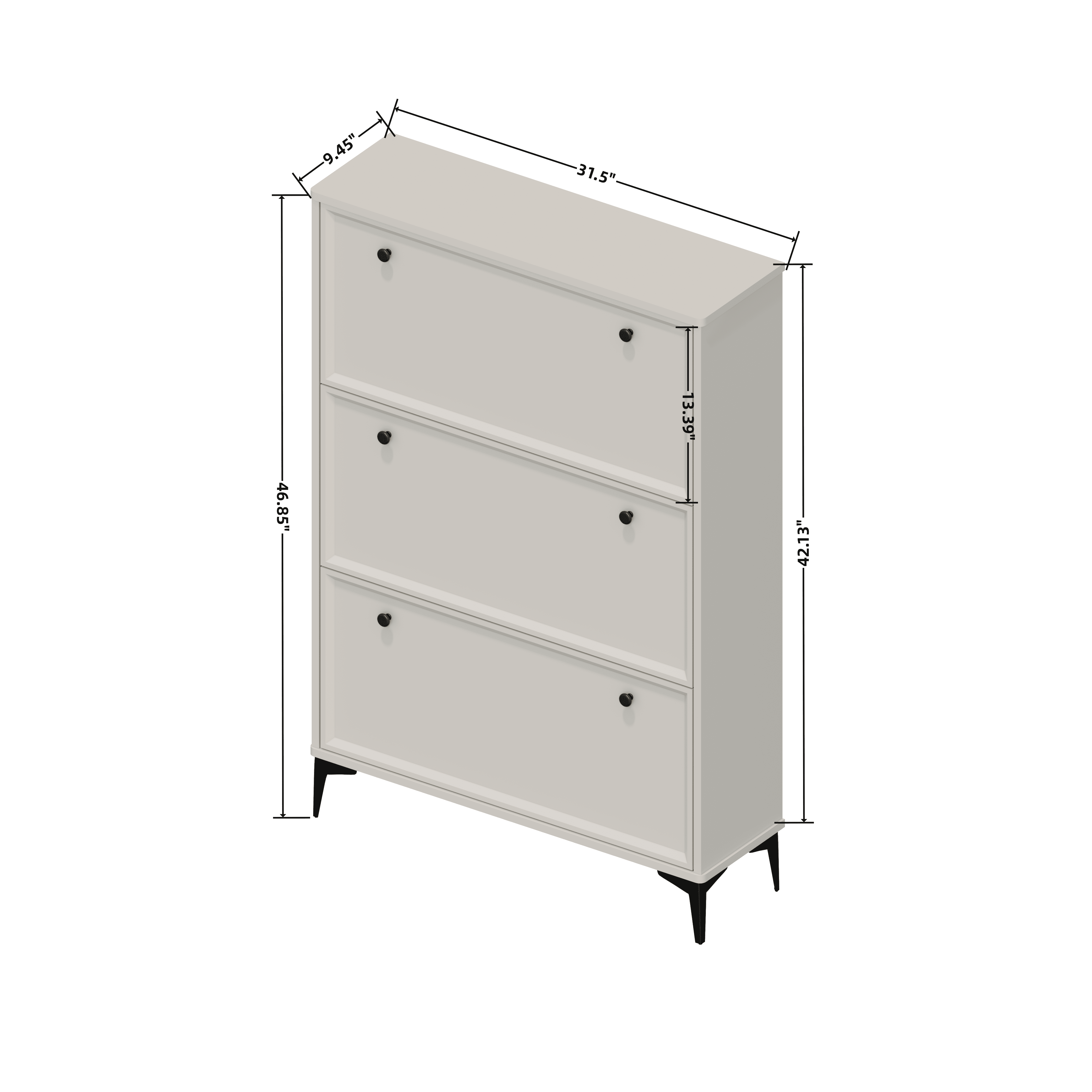 Miniyam Shoe Cabinet, Flip Down Storage Organizer for Entryway, White