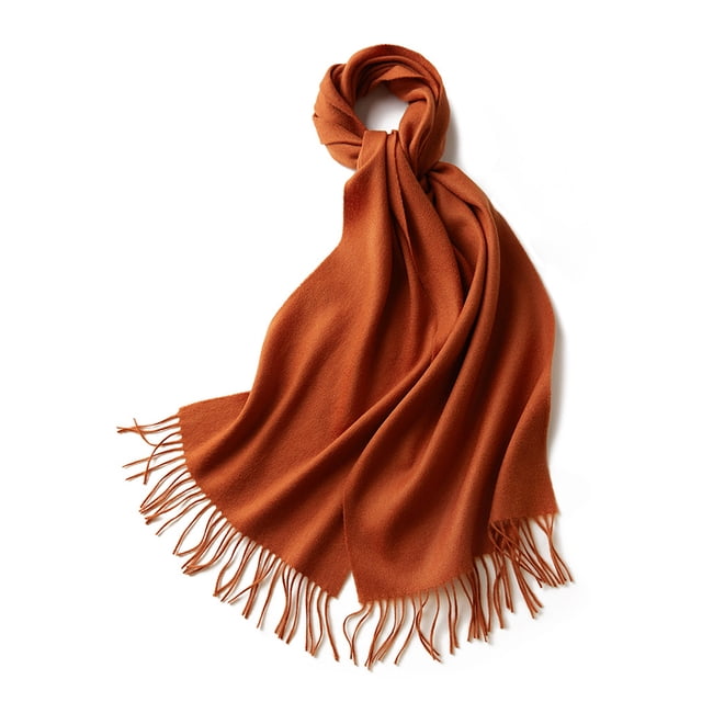 Minnieouse Bufanda de tubo elegante con flecos, cálida y moderna para todas las ocasiones, bufandas de punto fino de invierno Accesorios de disfraces Naranja intenso