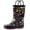 Black, variant on Oaki Kids Rubber Rain Boots with Easy-On Handles for Boys Girls Toddlers