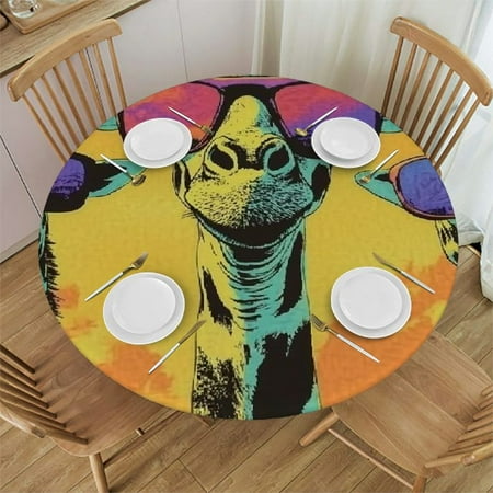 

Patifu Sunset Round Tablecloth Stain-Resistant Washable Polyester Table Cover Waterproof for Indoor Outdoor Restaurant Wedding Party 100% Polyester Fiber 46 -50