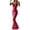 Hot Pink, variant on Cold Shoulder Dress for Women Print Adjustable Shoulder Strap Round Neck Sleeveless Long Dress Summer
