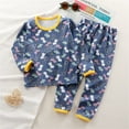 thumbnail image 2 of Otqutp Kids Boys and Girls Fall Winter Cute Print Fall Clothing Fall Pants Warm Long Sleeve Pullover Tops Pajamas Homewear Clothes 6M-9 Years(A-Navy,6-7 Years), 2 of 4