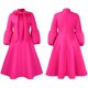 thumbnail image 2 of Gibobby Vestido sexy para mujer Vestido de noche Tallas grandes Vestido de fiesta con para mujer Falda Vestido de manga corta Vestidos para mujer(Rosa caliente,XL), 2 of 5
