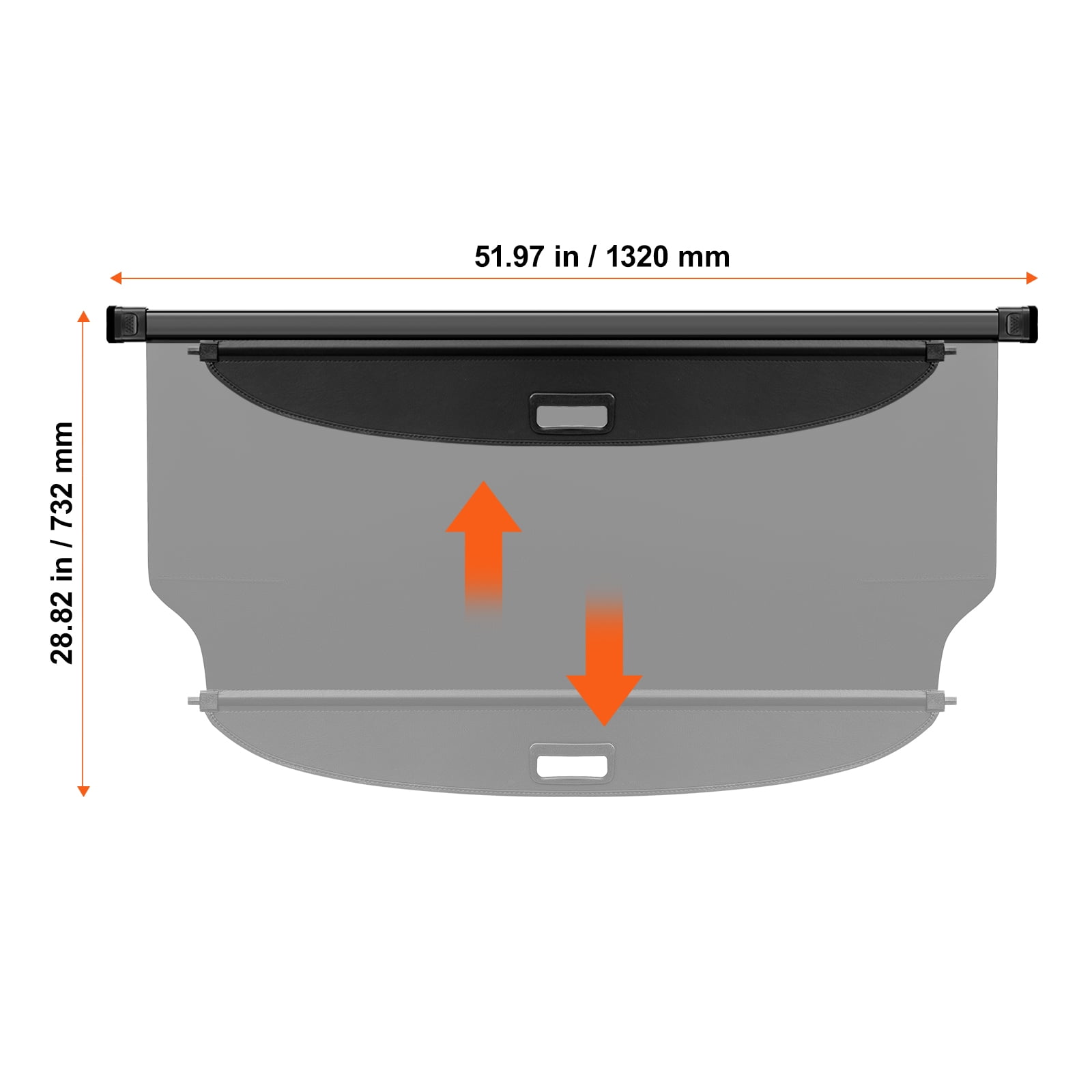 KFFKFF Pull-Out Trunk Shade for GMC Terrain & Chevrolet Equinox 2018-2024, Water-Resistant Luggage Security Screen, UV Protective Rear Cargo Cover Made of Aluminum Alloy & PVC