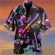 thumbnail image 3 of Camisas hawaianas divertidas de verano para hombres, blusas estampadas con música y guitarra, ropa de moda informal, blusas de rock and roll con cuello grande, 3 of 5