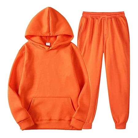 

ketyyh-chn99 Orange White Scrubs For Men Set Men s Athletic Tracksuit Casual Full Zip Sweatsuits 2 Piece Jogging Suits for Running Fitness Exercise