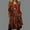 Red, variant on Babysbule Dresses For Women Ladies Fall Soft O-Neck Long Sleeve Formal Flower Irregular Tie-Dye Color Block Printing Maxi Dress