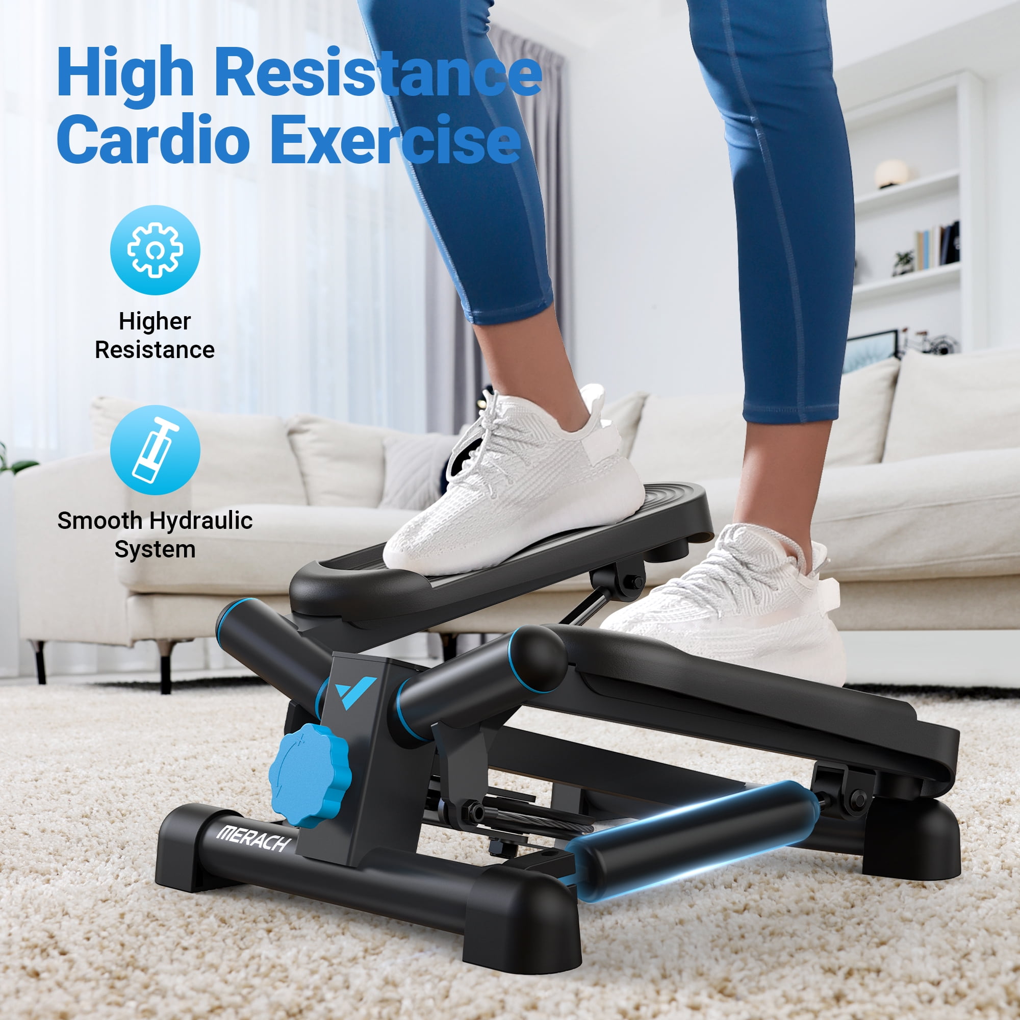 MERACH Steppers for Exercise at Home, 330lbs Capacity Portable Mini Stair Stepper for Home & Office Use, Foot Pedal Exerciser, Compact Fitness Equipment