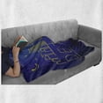 thumbnail image 6 of Detroit Soft Flannel Fleece Blanket, Minimalistic Graphic Cityscape of Detroit City Architecture and Sky Elements, Cozy Plush for Indoor and Outdoor Use, 70" x 90", Blue and Yellow, by Ambesonne, 6 of 6