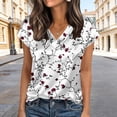 thumbnail image 6 of cocolona Womens Summer Silk Satin Tops Plus Size V Neck Short Sleeve T-shirt Fashion Casual Cute Print Tees Blouses, 6 of 6