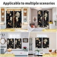 thumbnail image 6 of Vintage Black Floral Kitchen Curtains 84 Inch Length, Spring Seasonal Botanical Blooms Grommet Top Bedroom Living Room Curtains, Light Filtering Cafe Curtain Drapes 2 Panels Set 104''x84'', 6 of 9