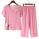 thumbnail image 3 of Pijama de verano para mujer, traje de manga corta, ropa informal fina de verano para el hogar para mujeres de mediana edad y mayores, 3 of 4