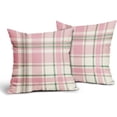 thumbnail image 2 of Easter Plaid Pillow Covers 18x18 Set of 2 Pink Green Buffalo Checkered Print Spring Holiday Tartan Decorative Pillowcases Seasonal Outdoor Farmhouse Throw Cushion Case Decor for Couch Sofa Bed, 2 of 6