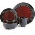 thumbnail image 2 of Gibson Home Bella Galleria Service de vaisselle en grès 16 pièces Rouge/noir, 2 of 4