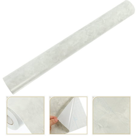 jojofuny PVC Self Adhesive Wallpaper Light Grey 1 Roll 39.4x17.7In