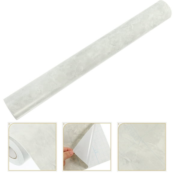 jojofuny PVC Self Adhesive Wallpaper Light Grey 1 Roll 39.4x17.7In