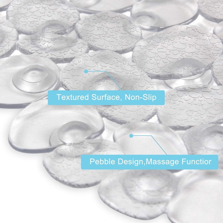 Semfri 27x14 Oval Pebble Bath Mat with Suction Cups, Clear photo 7