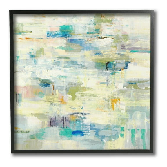 Stupell Industries Fluid Abstract Pattern Abstract Painting Black Framed Art Print Wall Art, 12 x 12