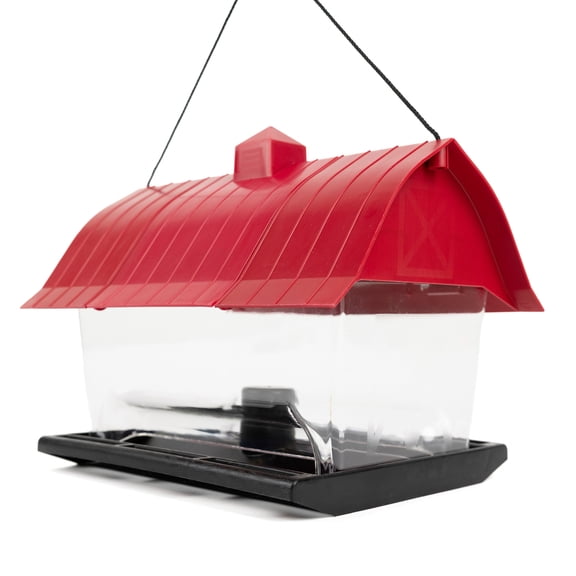 Pennington Red Resin Barn Wild Bird Feeder, 4.5 lb. Capacity
