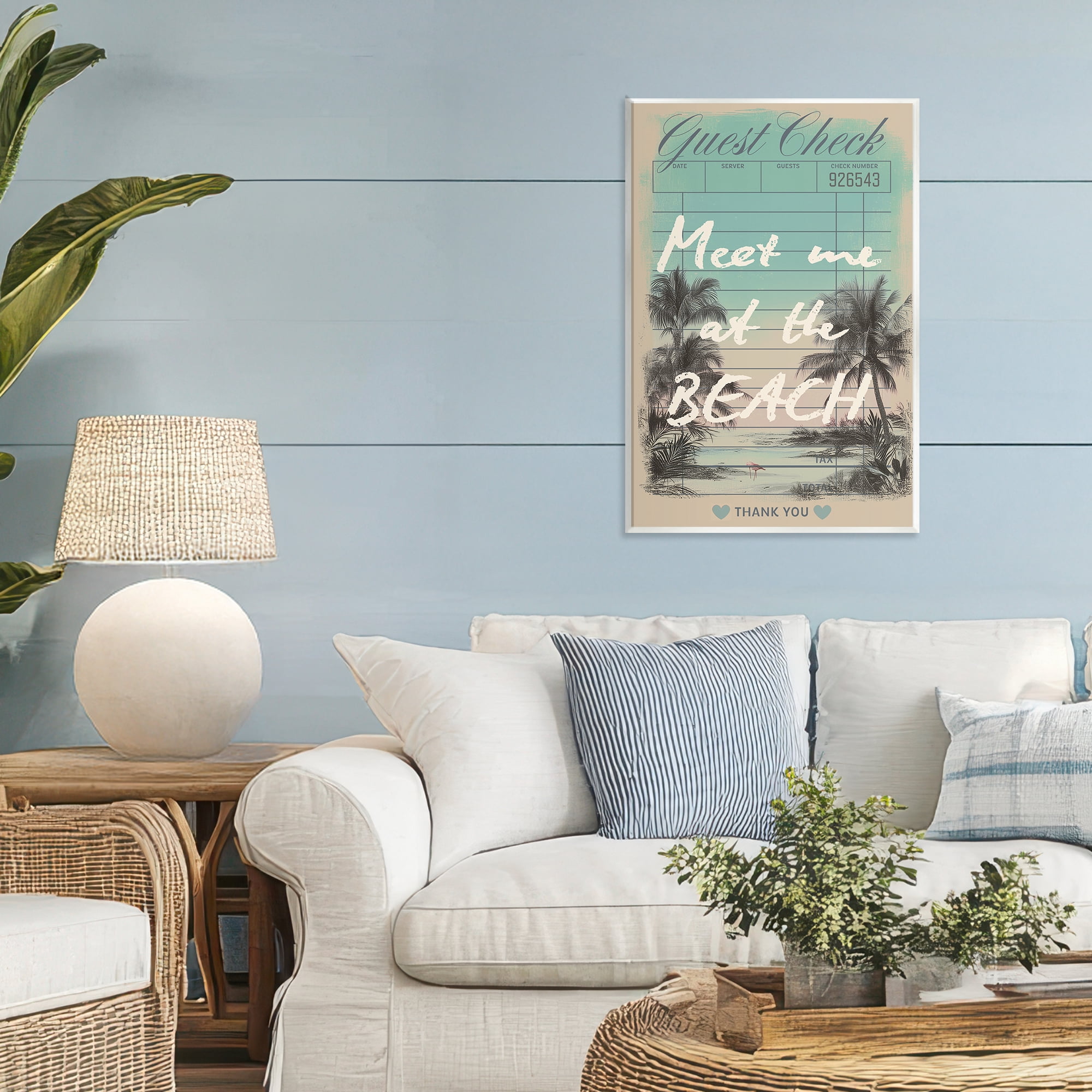 Stupell Industries Meet Me At Beach Check Wall Plaque Art, design by Annabelle Hall