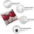 thumbnail image 4 of Acheng Farmhouse Pillow Covers I Love You Cherry Much Quotes Sweet Red Ripe Cherries Square Cushion Case Watercolor Fruits Pillowcase,2 Pcs (Love Cherry) White, 4 of 6