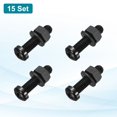 thumbnail image 3 of Uxcell 15 Set M6x25mm Nylon Plastic Cross Round Head Screw Phillips Bolts Hex Nuts Flat Washers Assortment Kit, Metric Full Thread Bolt Fasteners for DIY Machine Assembly, Black, 3 of 7