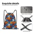 thumbnail image 4 of Xecao colorful plaid Dinosaur Pattern Sports Drawstring Backpack - String Swim Gym Bag with Wet Proof Pocket for Women&Men-Medium, 4 of 6