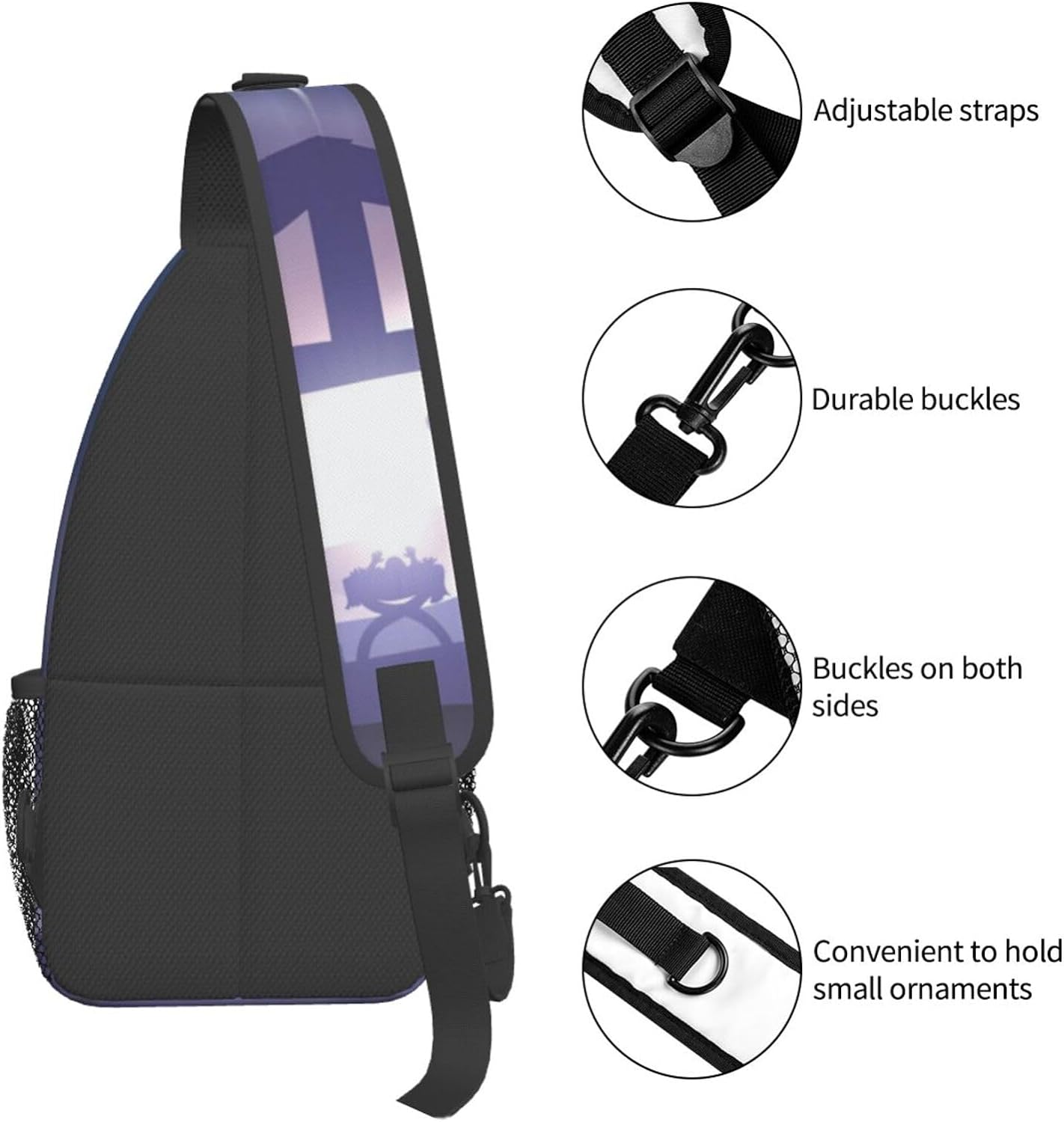 Christmas Nativity Jesus Holy Night Sling Bag Crossbody Hiking Travel Chest Bags Backpack Shoulder Daypack for Women Men