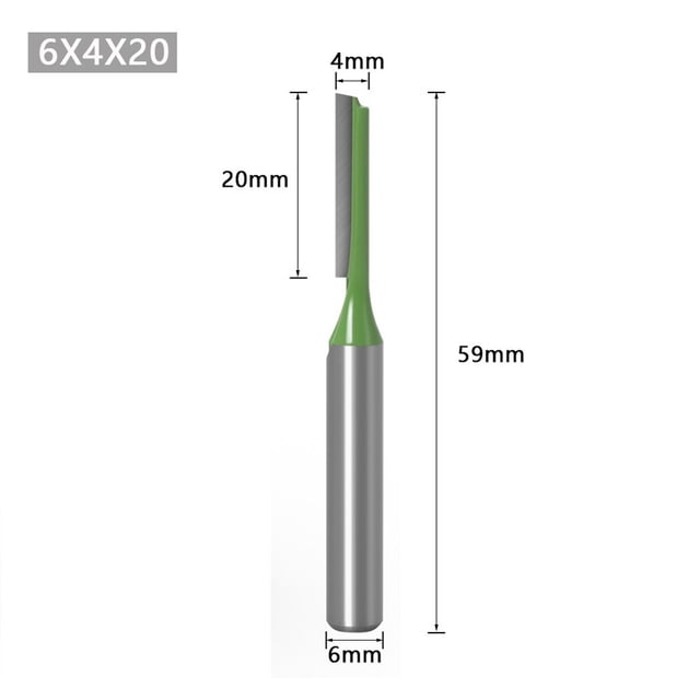 6MM Shank Milling Cutter Wood Carving Single Double Flute Straight Router Bit