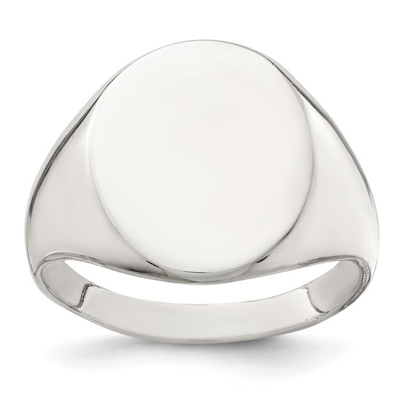 Auriga Fine Jewelry 925 Sterling Silver 17x13mm Closed Back Signet Ring Size 10 for Men's