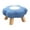 Blue, variant on Flower Shape Small Round Stool, Mushroom Design Floor Seating with Solid Wood Frame, Soft Lamb Fleece Cushion for Living Room Bedroom, Multiple Color Options