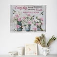 thumbnail image 6 of Farmhouse Flower Bathroom Decor Wall Art Pink Rose Pictures Painting Rustic Floral Canvas Prints Everyday is a New Beginning Modern Artwork Home Decoration for Bathroom Bedroom Office 16"x12", 6 of 6