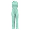thumbnail image 5 of ZQGJB Women's Sexy Elegant Sparkly Rhinestone Bodycon Jumpsuits Party Club Night Outfit Rompers Hot Drilling Clubwear Trendy Crewneck One Piece Long Pant Suit Mint Green L, 5 of 5