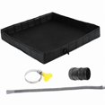 thumbnail image 4 of Plato de ducha plegable y portátil para camping con manguera de desagüe, fabricado en PVC, de fácil instalación. Ideal para caravanas, camping y masco Negro 86cmx86cmx13cm, 4 of 9