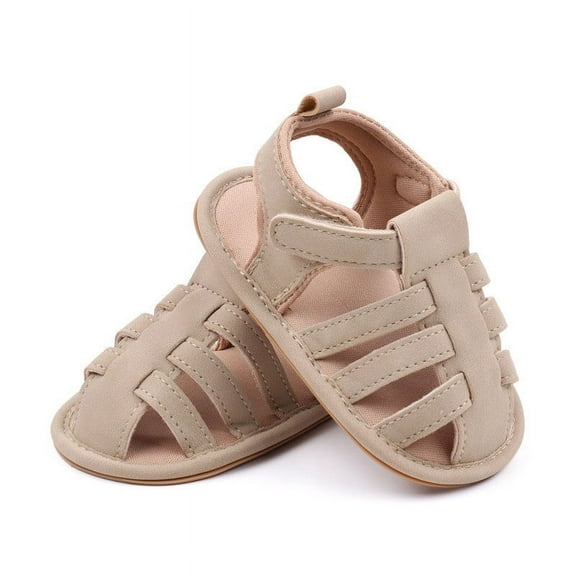 Fridja Spring and autumn Soft Bottom PU Casual Sandals Toddler Leather Velcro Sandal for 3-11 Months - Perfect for Family Gatherings and Everyday Fun