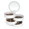 thumbnail image 1 of Caja de joyería de 4 niveles 360, caja de almacenamiento de joyería blanca giratoria para mujer, pendientes, collares, anillos, pulseras, cuerdas para el pelo, pinzas de labios labiales Feliz Sencillez, 1 of 5