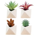 thumbnail image 1 of 4 Uds simulación de plantas suculentas en macetas decoración creativa pequeño triángulo bonsái decoración artificial de interior plantas verdes, 1 of 5