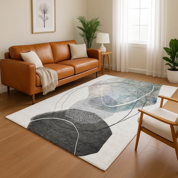 Addison Rugs Mayfield Premium Machine Washable Transitional Abstract Ivory Rectangle Rug, 10' X 14' Machine Washable Transitional Abstract Ivory Oversized Sherpa Throw Blanket