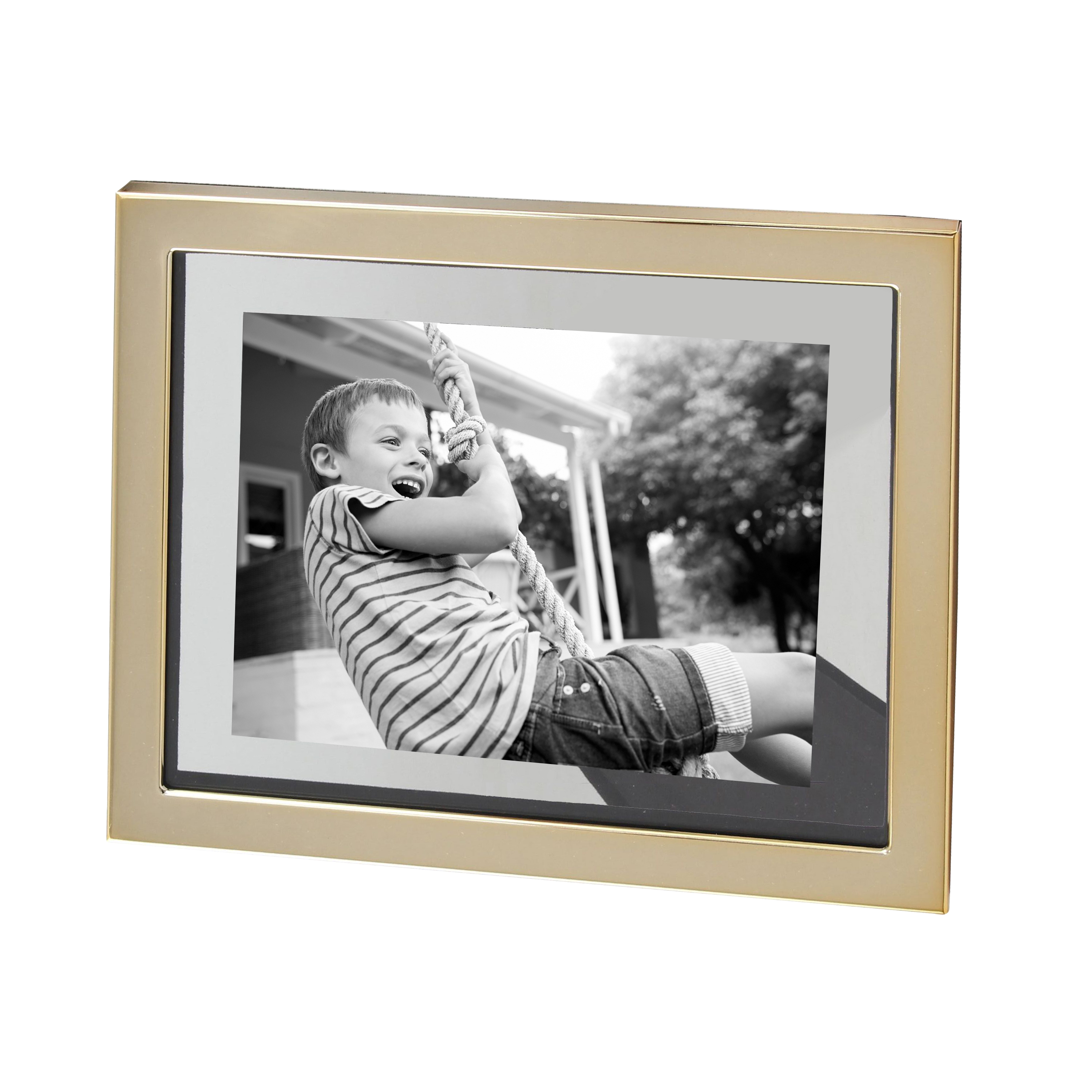 Better Homes & Gardens 5" x 7" Rectangle Metal Tabletop Floating Picture Frame, Gold