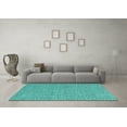thumbnail image 3 of Ahgly Company Machine Washable Indoor Rectangle Abstract Turquoise Blue Contemporary Area Rugs, 6' x 9', 3 of 4