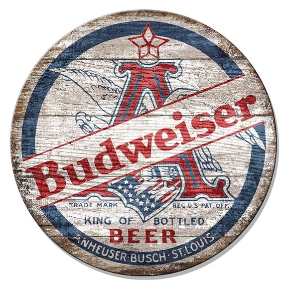 Desperate Enterprises Budweiser MDF Wood Wall Sign 23.5 x 17 Inch Multicolor Vintage Beer Decor Indoor Wall Art