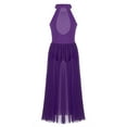 thumbnail image 2 of zdhoor Filles Enfants Justaucorps-Robe de Danse à Col Licou Ballet Lyrique avec Découpe au Dos Jupe Longue Violet 16, 2 of 5