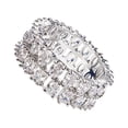 thumbnail image 1 of Bague Double Pleine en Diamant pour Femme, Bague Rouge Incrustée Tendance, 1 of 9