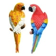 thumbnail image 2 of Vsenkes 2 Pieces Parrot Figurines Tree Ornaments Tree Decor Weatherproof Animal Lifelike Yellow Red, 2 of 9